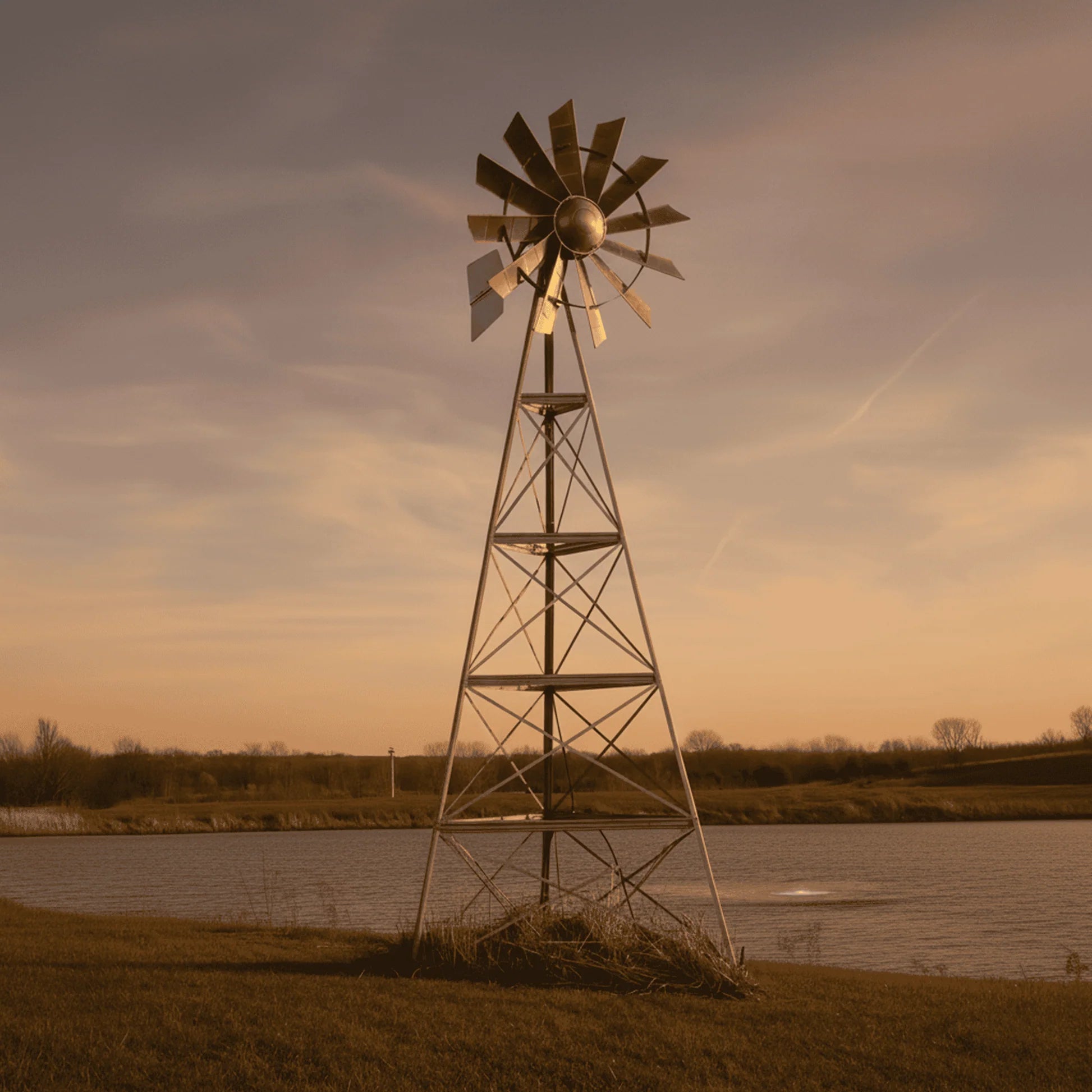 Outdoor Water Solutions American Metal 3 Leg Custom Windmill Pond Aerator for Farm / Lake