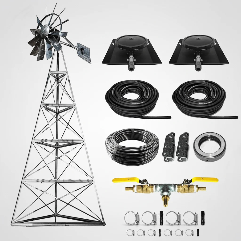 Outdoor Water Solutions Super Premier Kit 4-Leg Bundled Windmill Pond Aerator