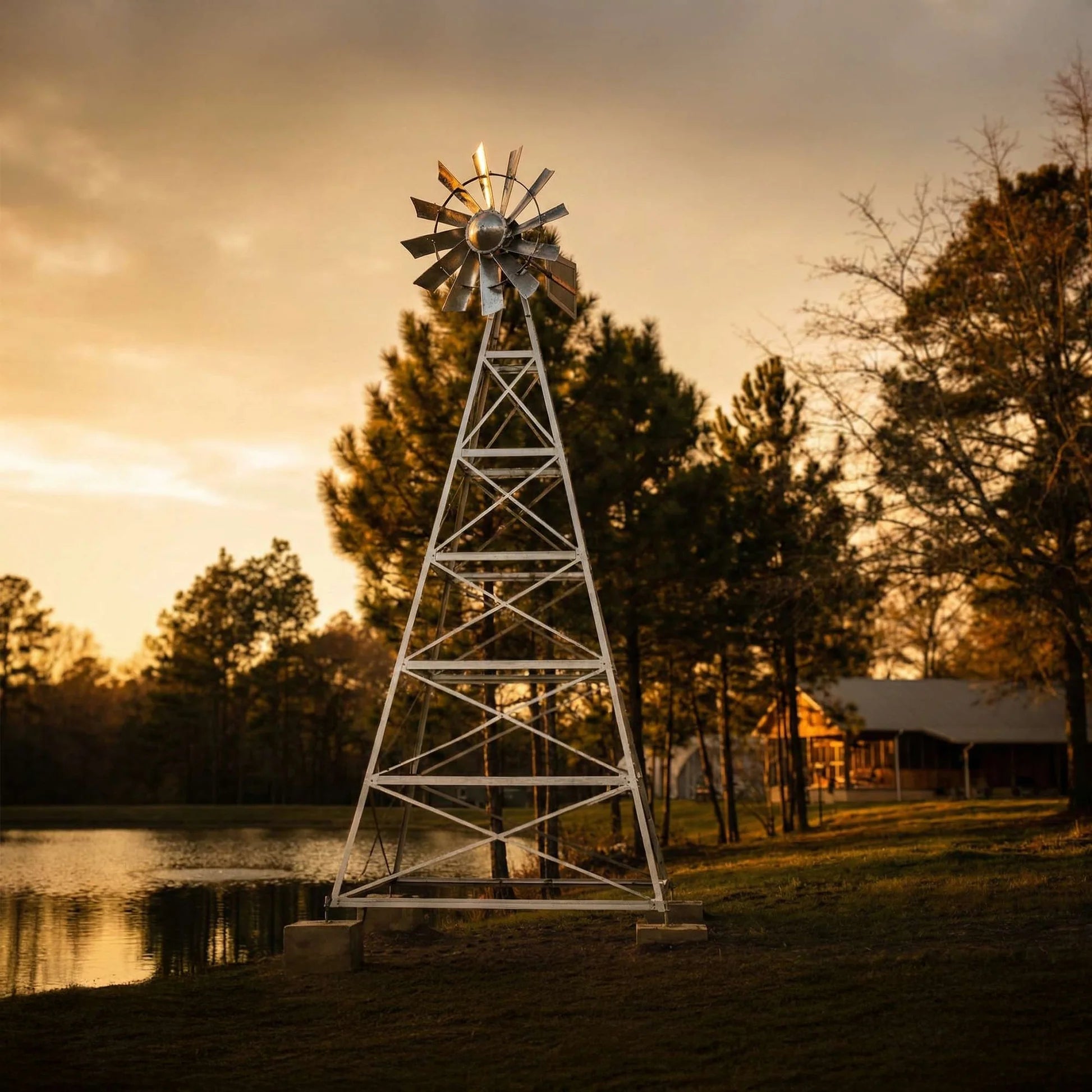 Outdoor Water Solutions American Metal 4 Leg Custom Windmill Pond Aerator for Farm / Lake