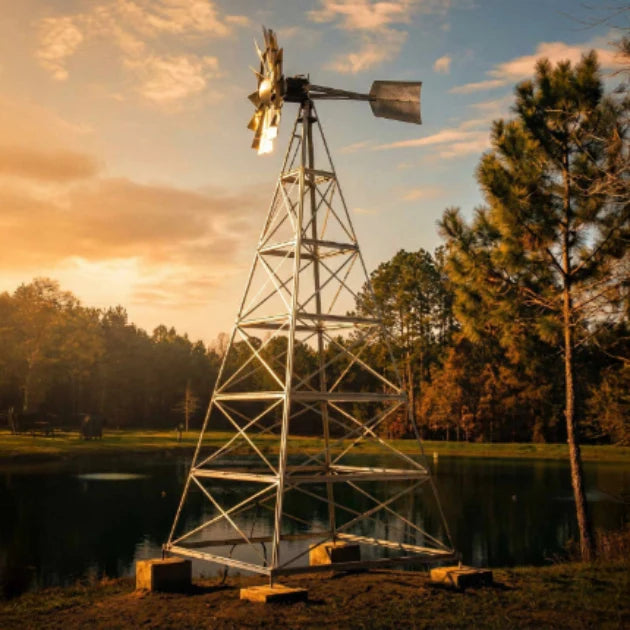 Outdoor Water Solutions American Metal 4 Leg Custom Windmill Pond Aerator for Farm / Lake