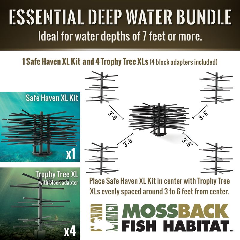 Outdoor Water Solutions 5'+ Depth 2 x 3 Kits Essential Bait / Sport Fish Habitat