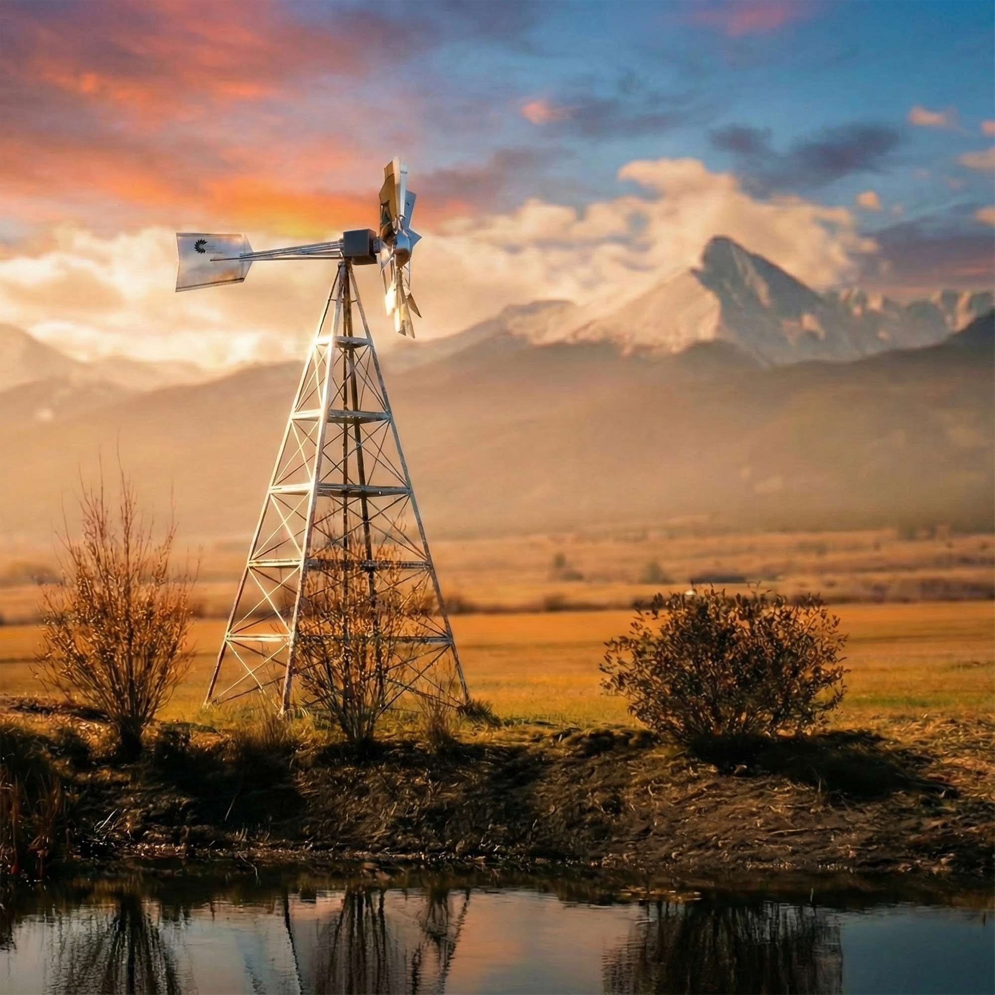 Outdoor Water Solutions Small Backyard Windmill Multiple Color Options