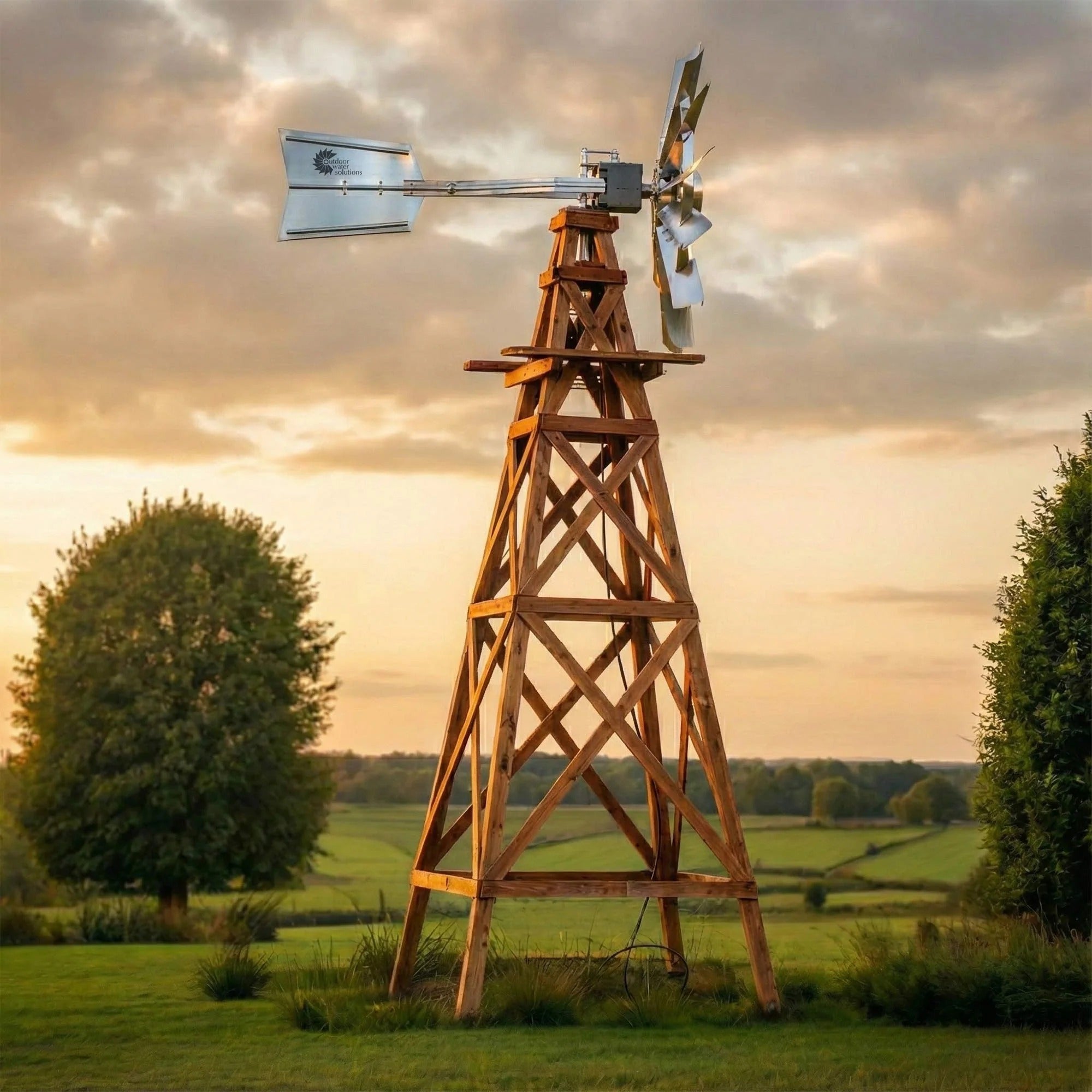 Outdoor Water Solutions Small Backyard Windmill Multiple Color Options